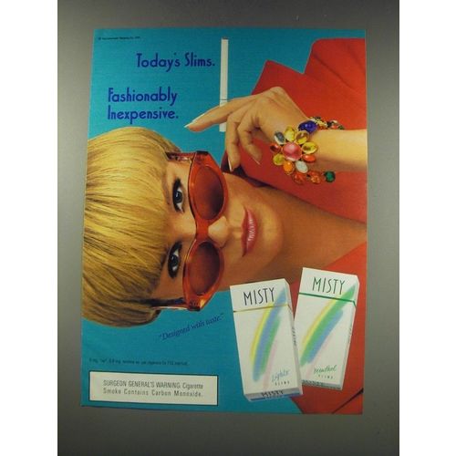 1991 Misty Slims Cigarettes Ad - Today's Slims