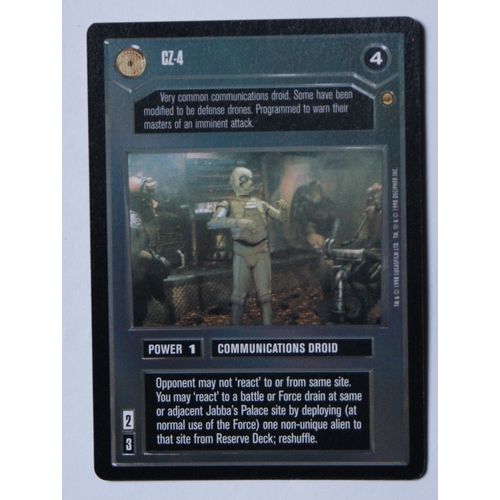 Star Wars CCG: Jabba's Palace Limited # CZ-4 (A) 1998 dark decipher