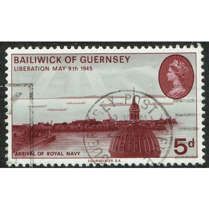 Guernsey 1970 25th Anniv of Liberation 5d Brown Lake and Grey SG34 FU