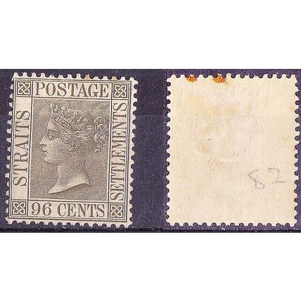Straits Settlements 1888 Queen Victoria 96 CENTS olive-grey [SG71] - FINE MINT