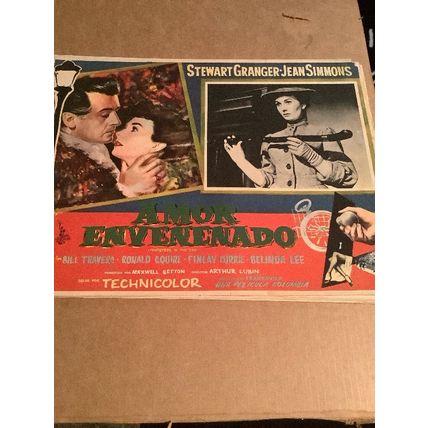 Foot Steps In The Fog..Stewart Granger./Jean Simmons....Mexican LOBBY CARD