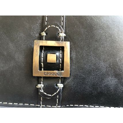 BLAQUE Vintage Black Leather Continental Wallet Purse Cardholder Made NEW