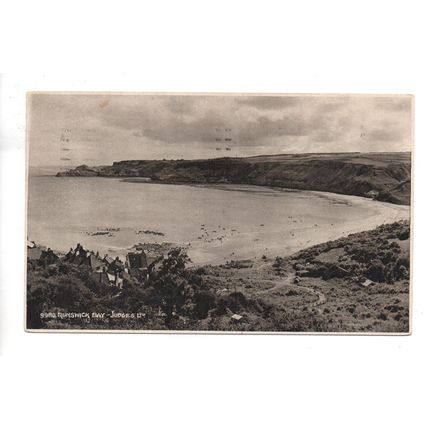 JUDGES PUBLISHED SEPIA POSTCARD OF RUNSWICK BAY YORKSHIRE POSTED 1949 (4087)