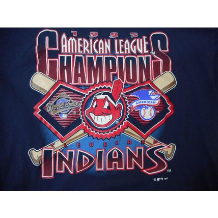 T Shirt '95 Cleveland Indians American League Champions XL Logo Athletic woo hoo