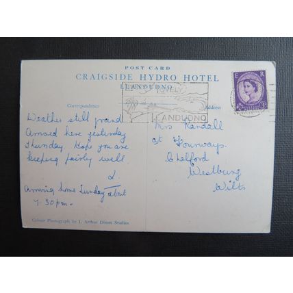 Craigside Hydro Hotel, Llandudno, Denbighshire, Wales Postcard