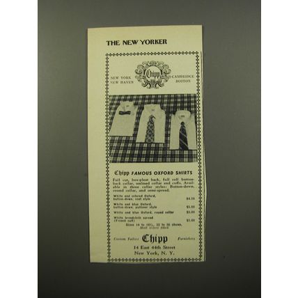 1950 Chipp Oxford Shirts Advertisement