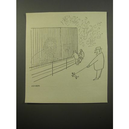 1950 Cartoon by Saul Steinberg - Lions at the Zoo