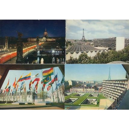 Paris Palais Maison De L'Unesco 4x French Postcard s