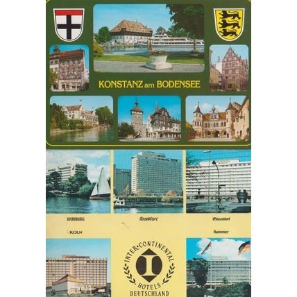 Inter Continental Hotel Hotels Germany 2x Postcard