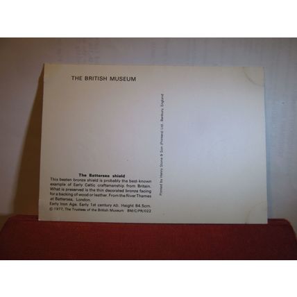 THE BATTERSEA SHIELD unused postcard BRITISH MUSEUM 1977 =