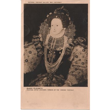 Antique Art Postcard - Portrait Of Queen Elizabeth 1 (1533-1603)