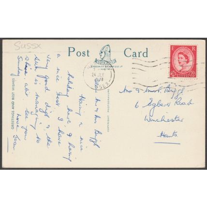 Hastings Pier & Band Enclosure, Sussex, 1958 - Shoesmith & Etheridge Postcard