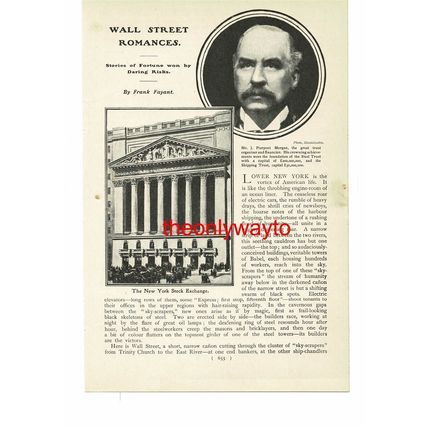 Wall Street, (J Pierpoint Morgan, Reverse), Book Illustration (Print), 1902/3