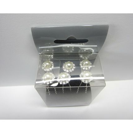 Wildest Dreams Vintage Pearl Crystal Hair Pin Ladies Womens Bridal Prom Box of 6