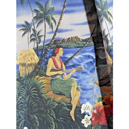 Vtg Styled by RJC Hawaiian Shirt Surfing Longboard Aloha S/S Men’s XL Hula Girl