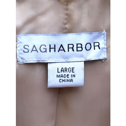 Vintage Womens Sag Harbor Linen Blend GOLD Shimmer Suit Jacket NWT Lg Button