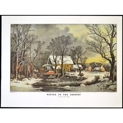 WINTER IN THE COUNTRY 1952 George Henry Durrie - Nathaniel Currier PRINT