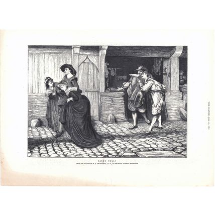 CASUS BELLI 1872 William Quiller Orchardson VICTORIAN ENGRAVING