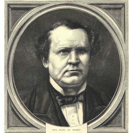 EARL OF DERBY 1872 Edward Henry Stanley - Statesman VICTORIAN ENGRAVING