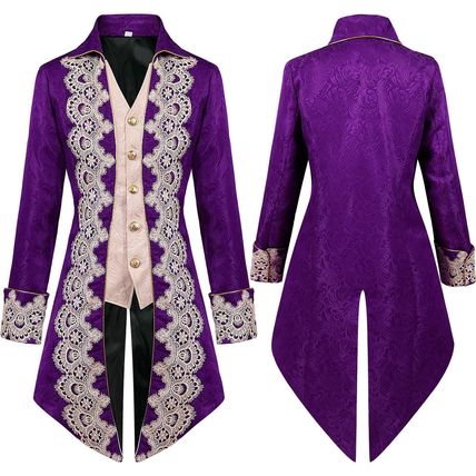 Mens Retro Gothic Jacket Frock Coat Steampunk Victorian Morning Steampunk