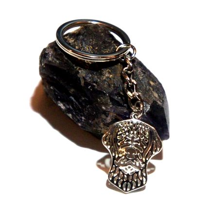 WIREHAIRED VIZSLA DOG KEY RING WITH KEY CHAIN & VELVET GIFT BAG