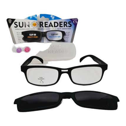 10x Gents Mens +1.5 Sun Reading Black Sunglasses PVC Sun Readers 1.5 Dioptre NEW
