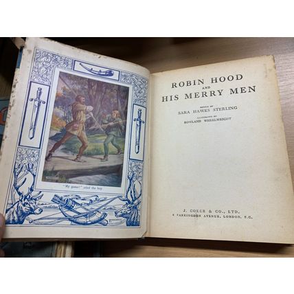 c1940 "ROBIN HOOD AND HIS MERRY MEN" ILLUSTRATED LARGE HARDBACK BOOK (P4)