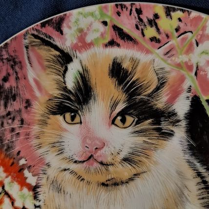 Vintage Jamestown Fine China Decorative CAT PLATE Kitten Porcelain Japan Dish