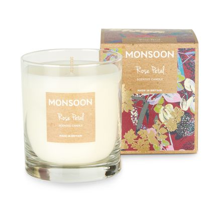 MONSOON Rose Petal Scented Candle BNIB