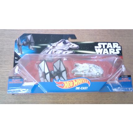 STAR WARS - First Order Tie Fighter vs Millennium Falcon - Hot Wheels Twin Pack