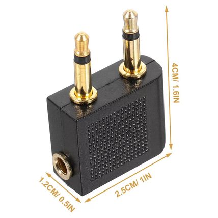 1 X Airplane Flight Headphone Adapter for 3.5mm Plug Jack Socket Converter UK