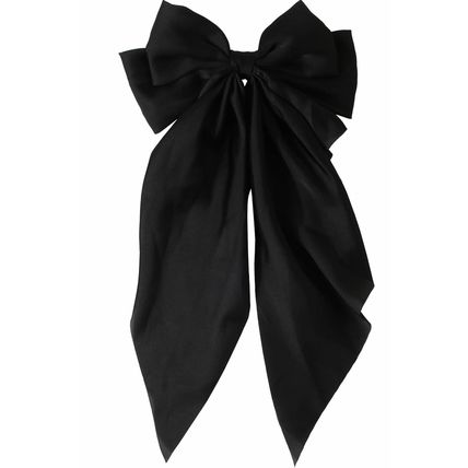 Black Oversized Ribbon Bowknot Satin Hair Clip