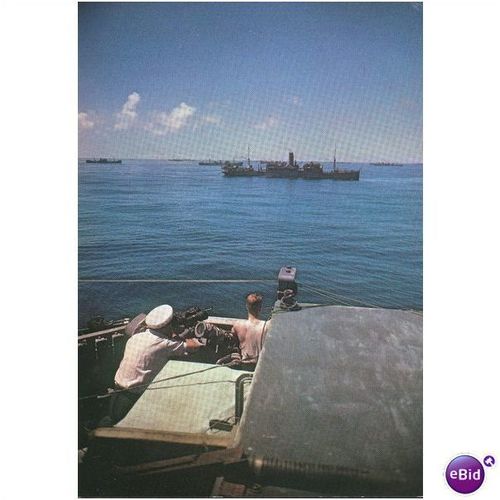 GB Postcard - View of Allied convoy from bridge of ship