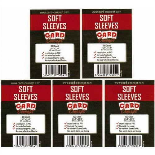 500 Card Concept Soft Trading Card Sleeves - 5 Packs of 100 Sleeves