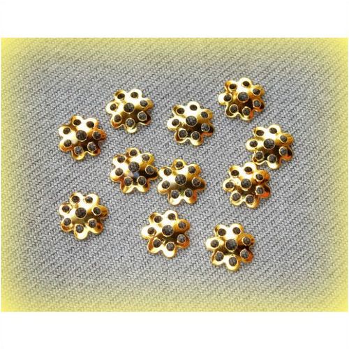 100 no. Gold Plated 8 mm Pierced Filigree Bead Caps Craft Jewellery Making 2060