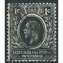 East Africa & Uganda Prot 1921 SG65 1c Black Fine Used . ..