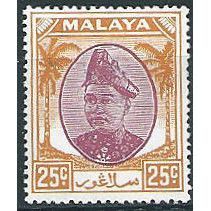 Selangor 1949 SG103 25c Purple & Orange Mounted Mint .. ..