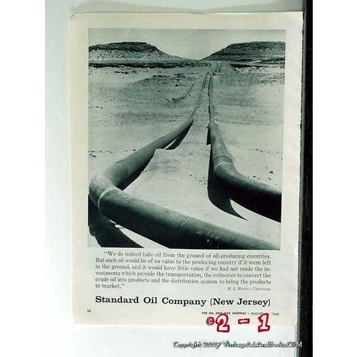 standard oil company 1965 nj crude petroleum pipe line vintage ad