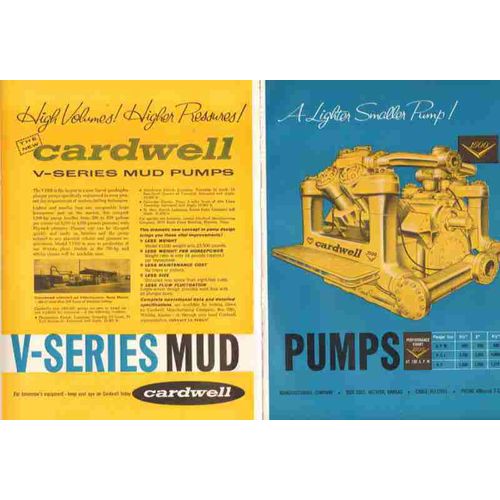 cardwell mfg company 1959 v-series mud pumps oil gas well vintage ad