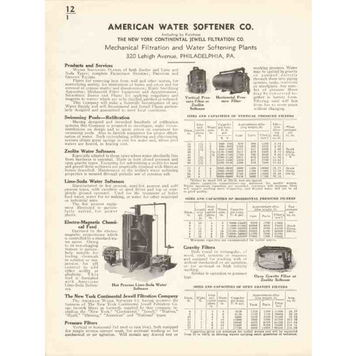 american water softener company 1936 pool refiltration vintage catalog