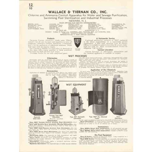 wallace tiernan company 1936 chlorination equipment vintage catalog