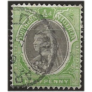 Southern Nigeria 1901 SG1 1/2d Black & Green Fine Used . ..