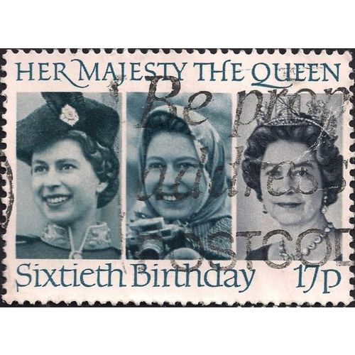 GB, HM Queen in 1958, 1973 and 1982, blue 1986, 17p, #4