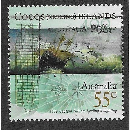 CKI 2009 55c 'ENGLISH EAST INDIAMAN' FINE USED (EBID70-980)
