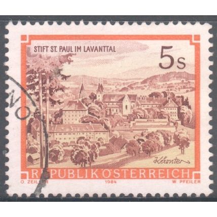 Austria 1984 - SG1999 - 5s yellow purple orange - St. Paul's Monastery - used 2