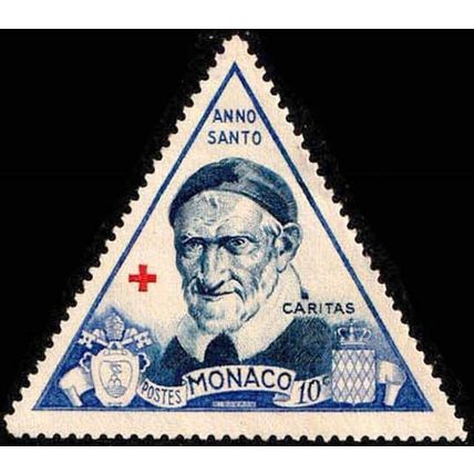 Monaco 1951 Holy Year 1950 10c No Postmark No Gum Stamp Red Cross