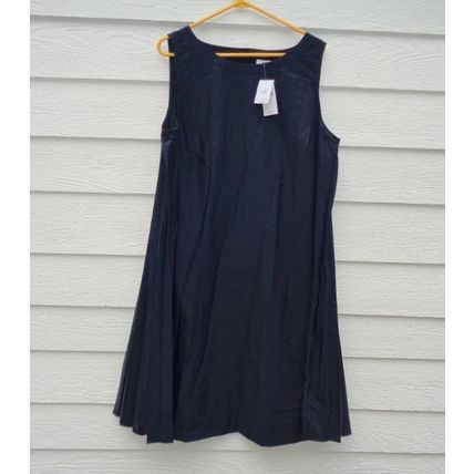 J. Jill Pleated Navy Blue Dress NEW 2X Sleeveless Casual