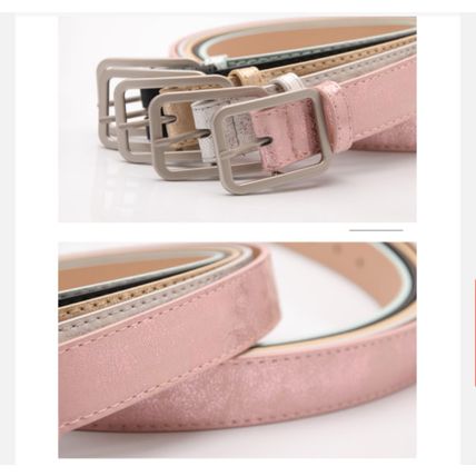 Stylish women's with belt shiny PU alloy buckle ideal for jeans students