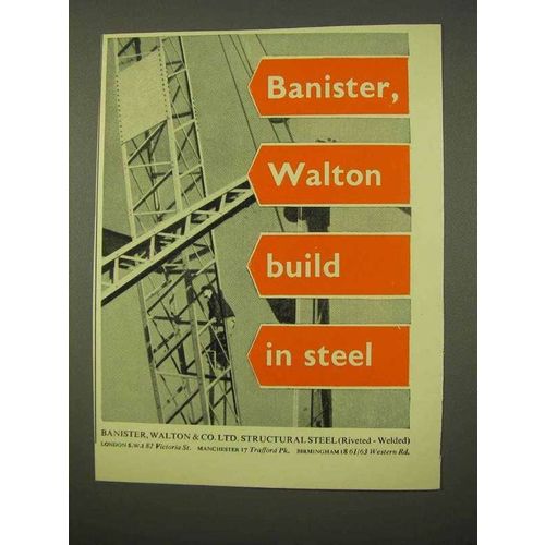 1954 Banister, Walton & Co. Steel Ad - Build in Steel