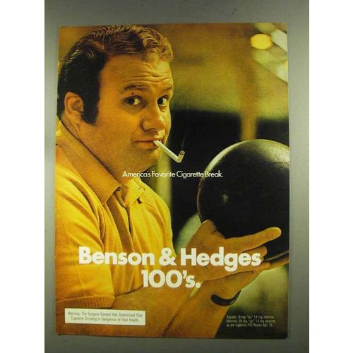1972 Benson & Hedges Ad - Favorite Cigarette Break - Bowling